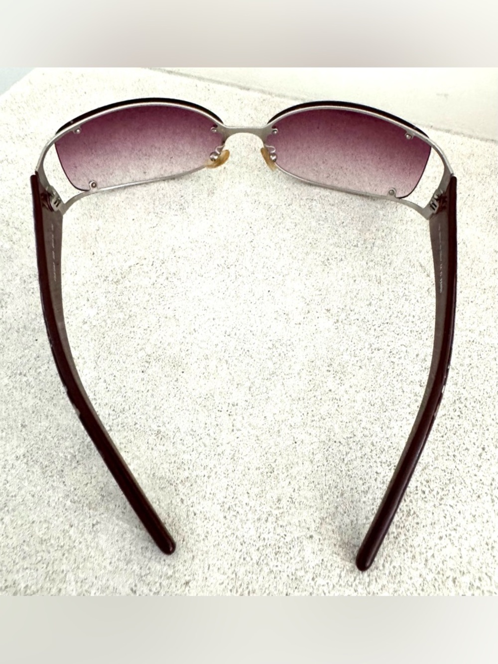 FENDI Cutout Temple Rimless Sunglasses Burgundy FS372AF Unisex - Picture 9 of 10
